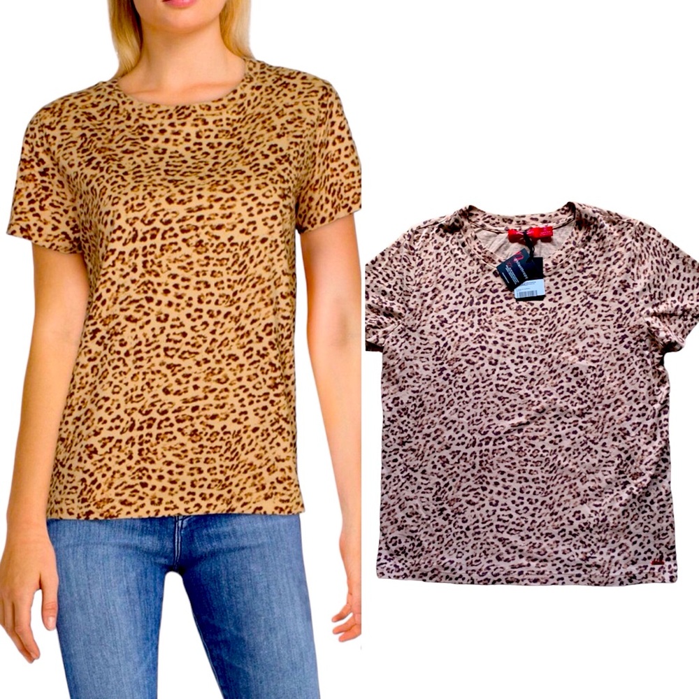 N:Philanthropy Leopard Print Tee Shirt Women Color Mocha Size L